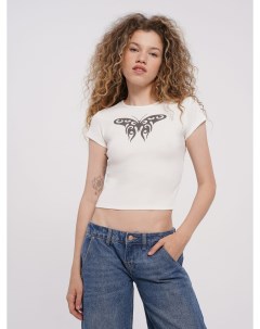Короткая футболка с принтом бабочки Твое