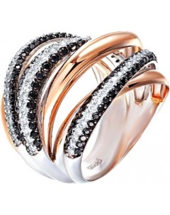 Кольцо с 212 бриллиантами из комбинированного золота Джей ви