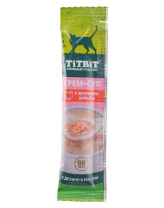 Лакомство для кошек Крем суп с кусочками индейки 10 г Titbit