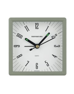 Часы будильник размер 9 5см квадратные хаки матовый Troykatime