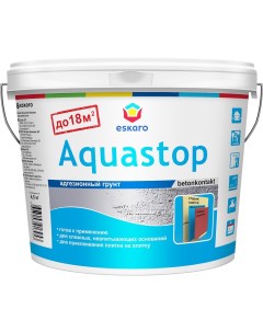 Грунт адгезионный для невпитывающих поверхностей Aquastop Contact 1 5кг Eskaro