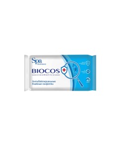 Салфетки влажные антибактериальные 60шт Biocos