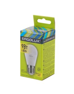 Лампа светодиодная LED 9Вт E27 3000K 172 265В шар Ergolux