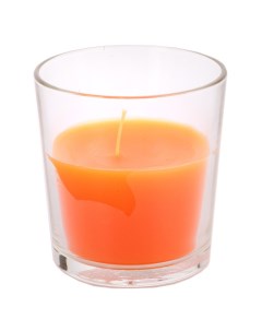 Свеча ароматическая Апельсин стекло парафин стеарин 12 15 часов Lumi