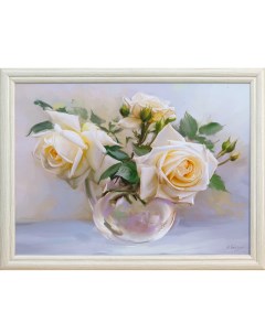 Картина в раме Белые розы 30х40 см Русская коллекция