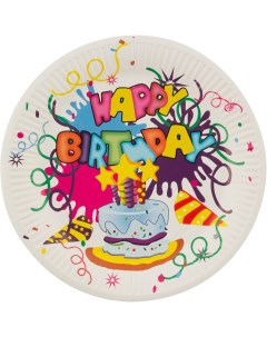 Набор тарелок бумажных Happy Birthday Волшебная страна 18 см 6 шт Нет марки