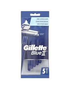 Станок для бритья Blue II одноразовый с увлажняющей полоской 5шт Gillette