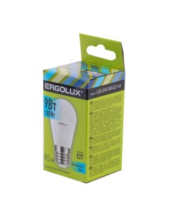 Лампа светодиодная LED 9Вт E27 4500K 172 265В шар Ergolux