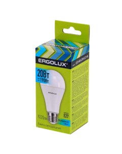 Лампа светодиодная LED A65 20W E27 4K ЛОН Ergolux