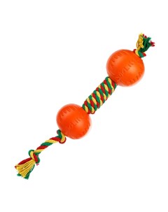 Игрушка для собак Dental Knot Гантель канатная средняя Красный желтый зеленый Doglike