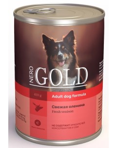 Консервы для собак Свежая оленина 410 г Nero gold консервы