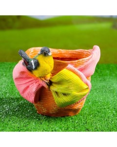 Кашпо Птичка на шляпе с бантиком в ассортименте 2200 мл Хорошие сувениры