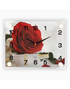 Часы Роза с подарком 27х21х5 см Рубин