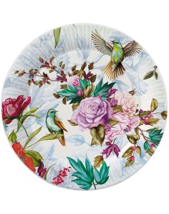 Набор бумажных тарелок ND Play Птицы и цветы 180мм 6шт Свежий ветер