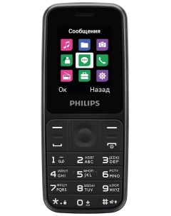 Мобильный телефон Xenium E125 867000158843 черный 2Sim 1 77 128x160 0 1Mpix GSM900 1800 GSM1900 MP3  Philips