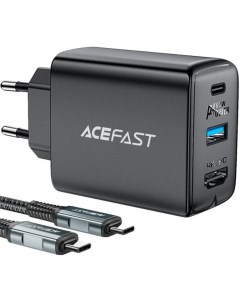 Зарядное устройство сетевое A17 65W USB Type C USB Type A HDMI кабель 1 8м USB Type C USB Type C чёр Acefast