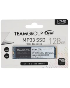Накопитель SSD M 2 2280 TM8FP6128G0C101 MP33 128GB PCIe Gen3x4 NVMe 3D NAND TLC 1500 500MB s IOPS 90 Team group