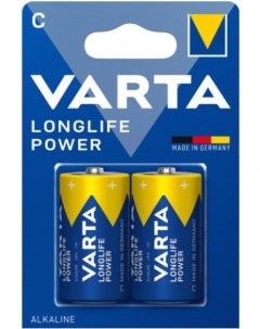 Батарейка LONGLIFE LR14 C 04114101412 BL2 Alkaline 1 5V Varta
