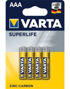 Батарейка SUPERLIFE R03 AAA 02003101414 BL4 Heavy Duty 1 5V Varta