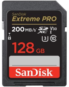 Карта памяти SDXC 128GB SDSDXXD 128G GN4IN Extreme Pro SDXC 200MB s UHS I V30 U3 Sandisk