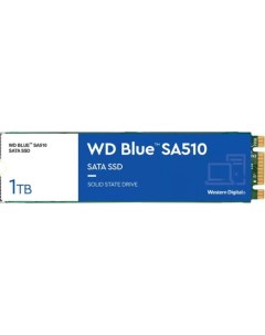 Накопитель SSD M 2 2280 WDS100T3B0B WD Blue SA510 1TB SATA 6Gb s 560 520MB s IOPS 90K 82K MTBF 1 75M Western digital