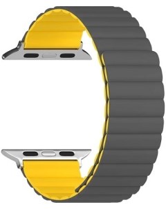 Ремешок на руку ACRUX DSJ 30 40 GY силиконовый для Apple Watch 38 40 41 mm grey yellow Lyambda