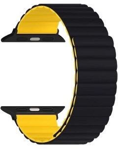 Ремешок на руку ACRUX DSJ 30 40 BY силиконовый для Apple Watch 38 40 41 mm black yellow Lyambda