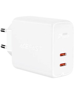 Зарядное устройство сетевое A9 двухпортовое 40W USB Type C USB Type C белое Acefast