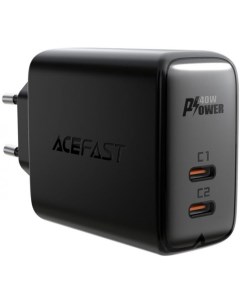 Зарядное устройство сетевое A9 двухпортовое 40W USB Type C USB Type C чёрное Acefast