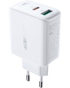 Зарядное устройство сетевое A5 двухпортовое 32W USB Type C USB Type A белое Acefast