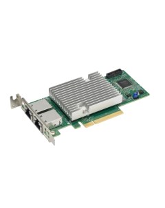 Сетевая карта AOC STG B2T O dual port 10Gbps controller Dual RJ45 Low Profile PCI E 3 0 x8 interface Supermicro