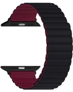 Ремешок на руку ACRUX DSJ 30 44 BW cиликоновый для Apple Watch 42 44 45 mm black wine red Lyambda