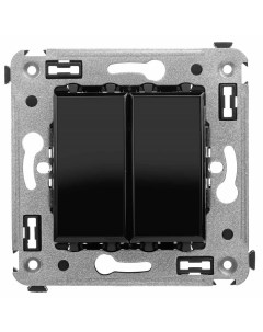 Кнопка 4402154 двухклавишная в стену Черный квадрат 2 модуля Avanti Dkc