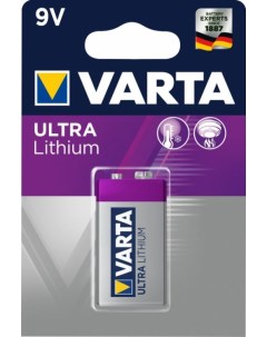 Батарейка ULTRA Крона 6FR22 BL1 Lithium 9V 6122 1 10 50 Varta