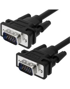 Кабель интерфейсный VGA VGA 15M 15M VM2VM1 1 0m 1 0м чёрный OD6 0 mm 28 28 AWG двойной экран 33 0506 Gcr