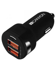Зарядное устройство автомобильное C 04 CNE CCA04B 2 USB 2 4A Smart IC black silver Canyon