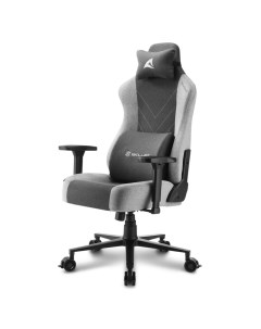 Кресло SGS30 F BK GY игровое чёрно серое до 130кг ткань регулируемый угол наклона меха Sharkoon