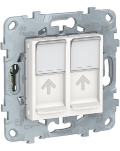 Розетка NU542018 UnicaNew белый компьютерная RJ45 двойная кат 5е UTP Schneider electric