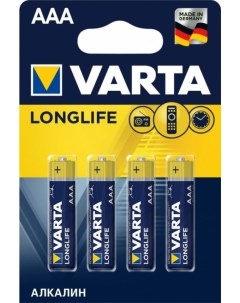 Батарейка LONGLIFE LR03 AAA 04103113414 BL4 Alkaline 1 5V Varta