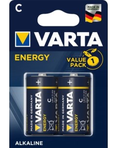 Батарейка ENERGY LR14 C 04114229412 BL2 Alkaline 1 5V Varta