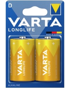 Батарейка LONGLIFE LR20 D 04120101412 BL2 Alkaline 1 5V Varta