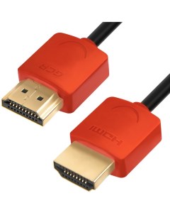 Кабель интерфейсный HDMI HDMI 51602 0 3m HDMI 2 0 красные коннекторы Slim OD3 8mm HDR 4 2 2 Ultra HD Gcr