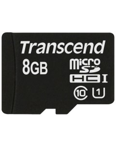 Карта памяти MicroSDHC 8GB TS8GUSDU1 Class 10 UHS I SD адаптер Transcend