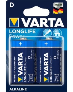 Батарейка LONGLIFE POWER HIGH ENERGY LR20 D 04920121412 BL2 Alkaline 1 5V Varta