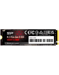 Накопитель SSD M 2 2280 UD80 500GB PCIe Gen3x4 3400 3000MB s MTBF 1 5M 300 TBW Silicon power