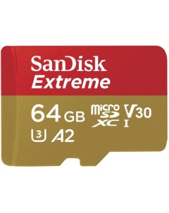Карта памяти MicroSDXC 64GB SDSQXAH 064G GN6MN UHS I U3 Class 10 цвет золотой красный Sandisk