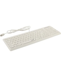 Клавиатура проводная SlimStar Q200 31310020412 белая мультимедийная USB 12 мультимидийных круглых кл Genius