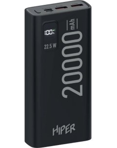 Аккумулятор внешний EP 20000 BLACK 20000mAh 3A QC PD 3xUSB черный Hiper