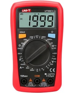 Мультиметр UT33C 600В 10А 200МОм ручной выбор диапазона измерений режим измерения температуры Uni-t