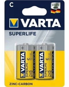 Батарейка SUPERLIFE R14 C 02014101412 BL2 Heavy Duty 1 5V Varta
